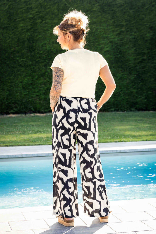 Pantalon Maé - Noir et blanc