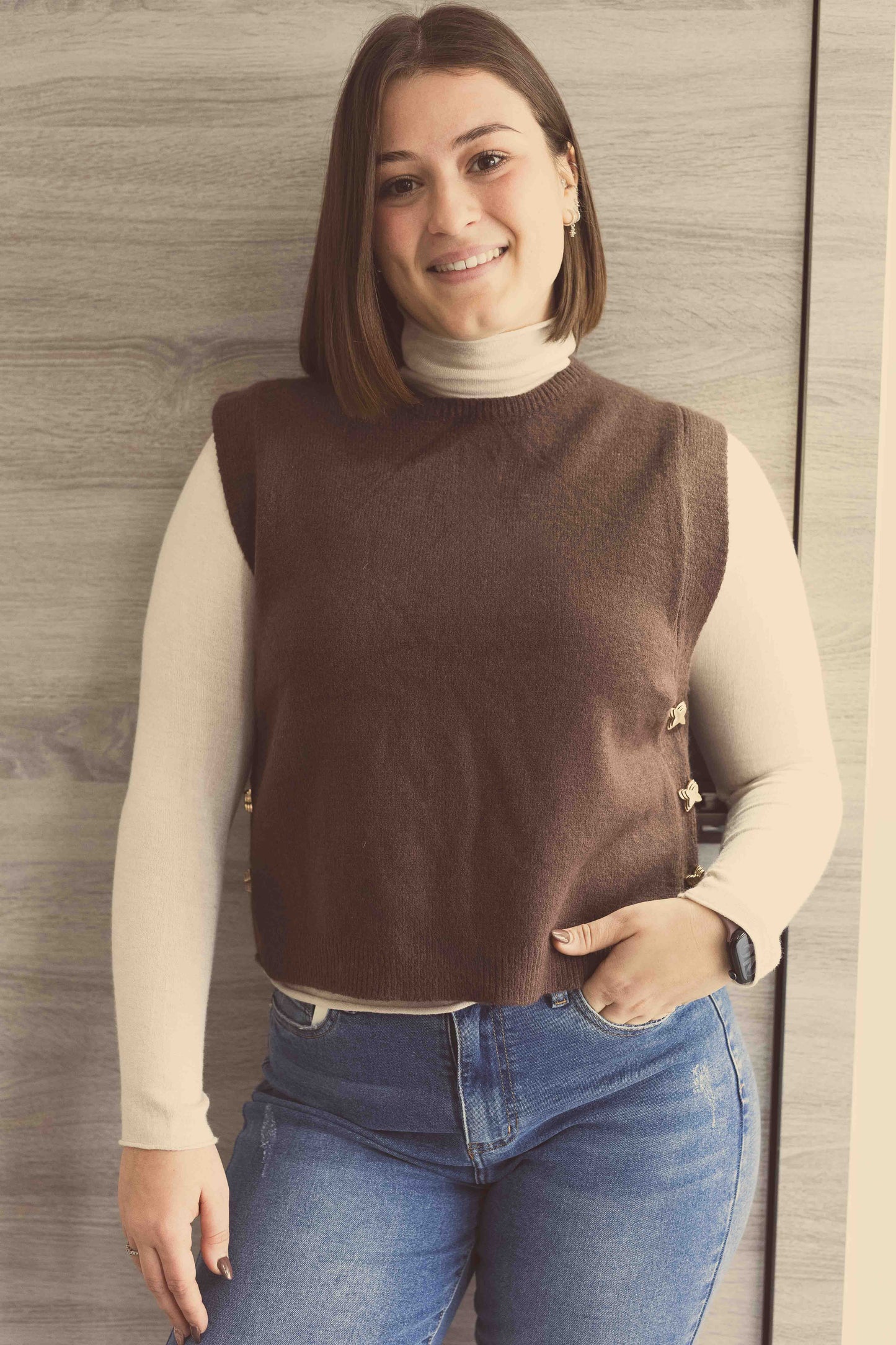 Col roulé Cléa beige