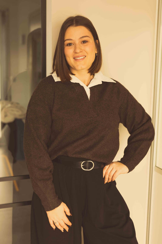 Pull chemise Romy choco