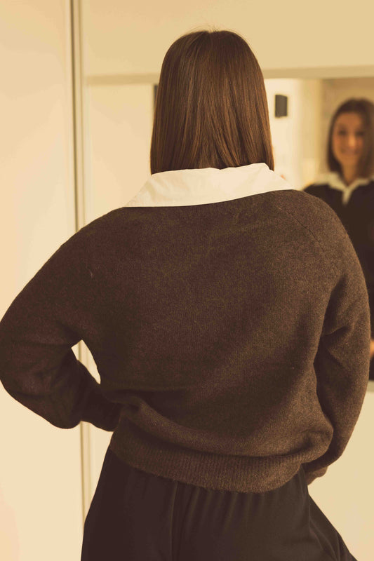 Pull chemise Romy choco