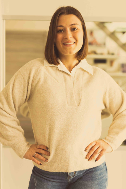 Pull chemise Romy beige